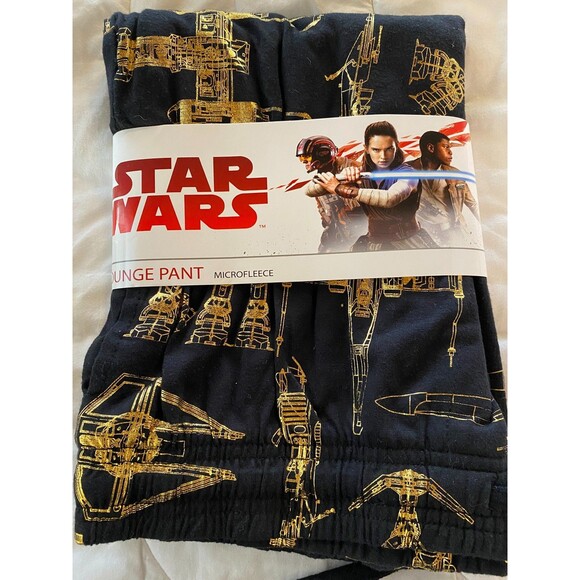 Star Wars Lounge Pant Men's Black Sz L Microfleece Cotton Blend - Picture 1 of 4